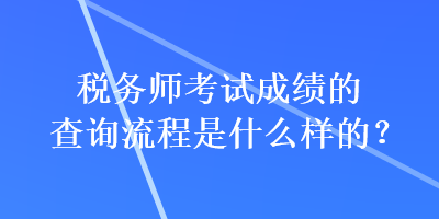 稅務(wù)師考試成績(jī)的查詢(xún)流程是什么樣的？