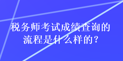 稅務(wù)師考試成績查詢的流程是什么樣的？