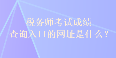 稅務(wù)師考試成績查詢?nèi)肟诘木W(wǎng)址是什么？