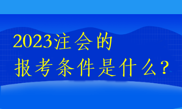 2023注會(huì)的報(bào)考條件是什么？