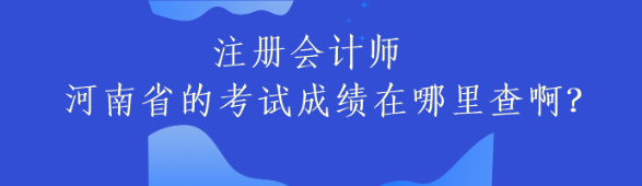 注冊會計師河南省的考試成績在哪里查?。? suffix=