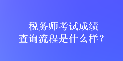 稅務(wù)師考試成績(jī)查詢流程是什么樣？