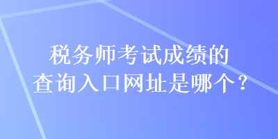 稅務(wù)師考試成績的查詢?nèi)肟诰W(wǎng)址是哪個？