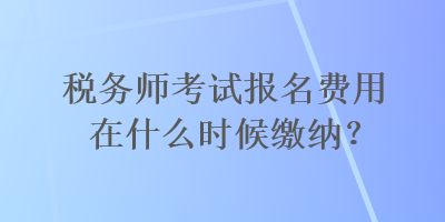 稅務(wù)師考試報名費用在什么時候繳納？