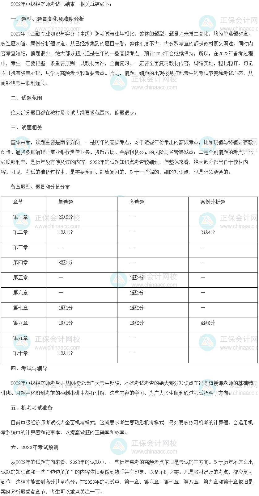 2022年中級經(jīng)濟師《金融》考情分析及2023考情預(yù)測