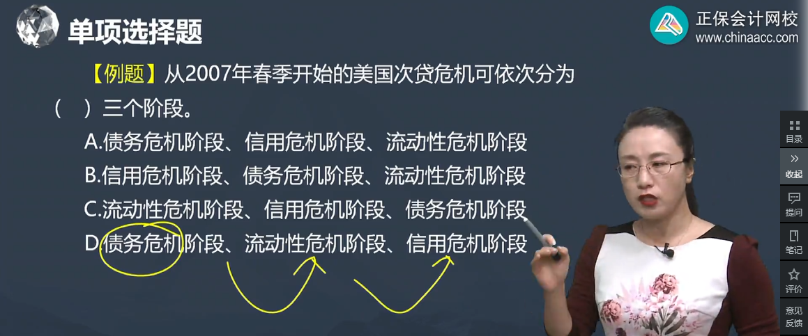 中級經(jīng)濟(jì)師《經(jīng)濟(jì)基礎(chǔ)知識》試題回憶：金融危機(jī)