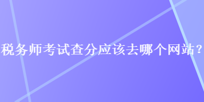 稅務(wù)師考試查分應(yīng)該去哪個(gè)網(wǎng)站？