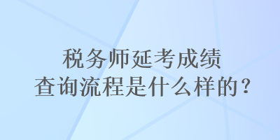 稅務(wù)師延考成績查詢流程是什么樣的？