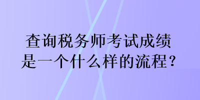 查詢稅務師考試成績是一個什么樣的流程？