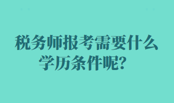 稅務(wù)師報(bào)考需要什么學(xué)歷條件呢？