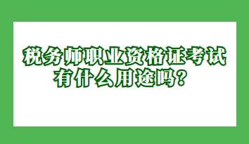 稅務師職業(yè)資格證考試有什么用途嗎？