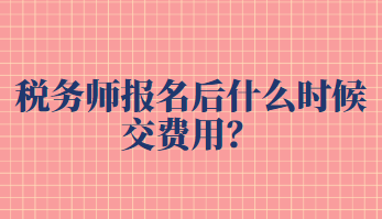 稅務(wù)師報名后什么時候交費用？