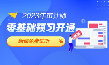 2023審計師零基礎預習課程