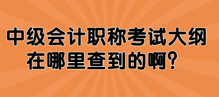 中級會計職稱考試大綱在哪里查到的?。? suffix=