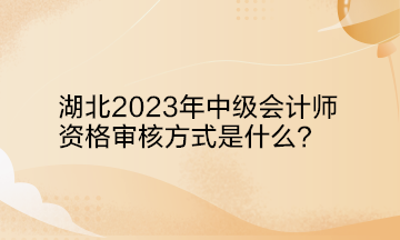  湖北2023年中級會計師資格審核方式是什么？