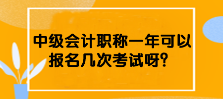 中級(jí)會(huì)計(jì)職稱(chēng)一年可以報(bào)名幾次考試呀？