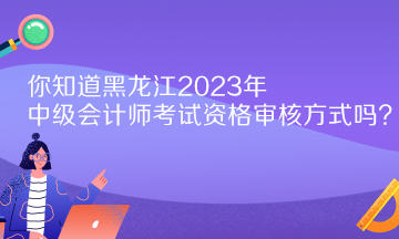 你知道黑龍江2023年中級(jí)會(huì)計(jì)師考試資格審核方式嗎？