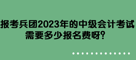 報考兵團2023年的中級會計考試需要多少報名費呀？