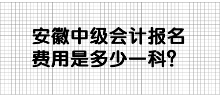 安徽中級(jí)會(huì)計(jì)報(bào)名費(fèi)用是多少一科？