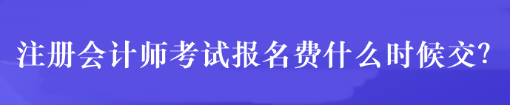 注冊會計師考試報名費什么時候交？