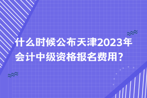 什么時(shí)候公布天津2023年會(huì)計(jì)中級(jí)資格報(bào)名費(fèi)用？