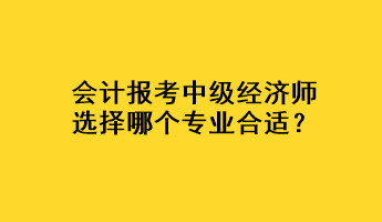 會計報考中級經(jīng)濟師選擇哪個專業(yè)合適？