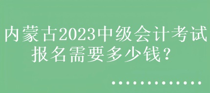 內(nèi)蒙古2023中級(jí)會(huì)計(jì)考試報(bào)名需要多少錢？