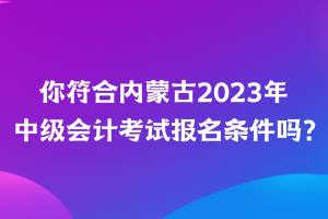 你符合內(nèi)蒙古2023年中級會計考試報名條件嗎？