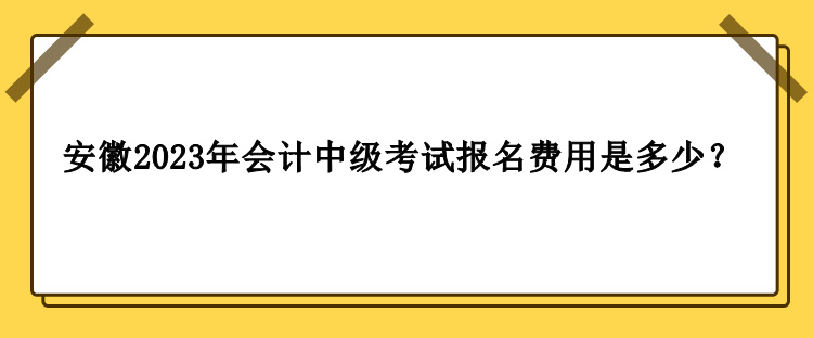 安徽2023年會計中級考試報名費用是多少？