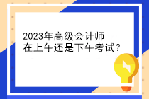 2023年高級(jí)會(huì)計(jì)師在上午還是下午考試？