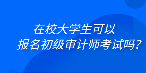 在校大學生可以報名初級審計師考試嗎？