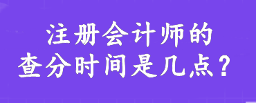 注冊會計師的查分時間是幾點？