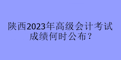 陜西2023年高級(jí)會(huì)計(jì)考試成績何時(shí)公布？