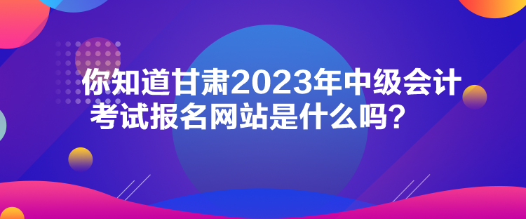 你知道甘肅2023年中級(jí)會(huì)計(jì)考試報(bào)名網(wǎng)站是什么嗎？