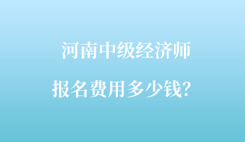 河南中級經(jīng)濟(jì)師報名費(fèi)用多少錢？