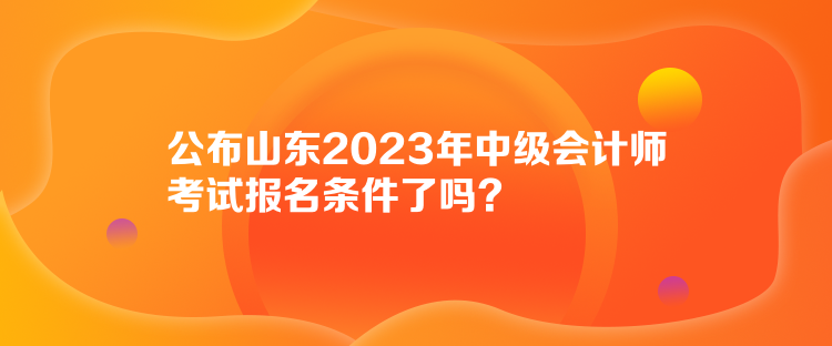 公布山東2023年中級會計師考試報名條件了嗎？