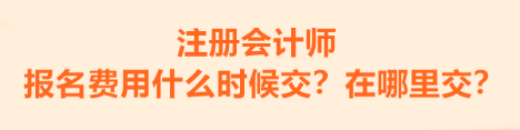 注冊(cè)會(huì)計(jì)師的報(bào)名費(fèi)用什么時(shí)候交？在哪里交？