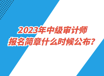 2023年中級(jí)審計(jì)師報(bào)名簡(jiǎn)章什么時(shí)候公布？