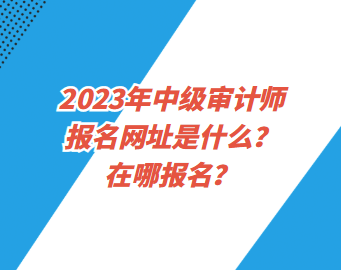 2023年中級(jí)審計(jì)師報(bào)名網(wǎng)址是什么？在哪報(bào)名？