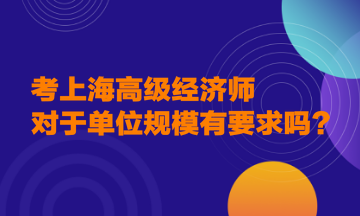 考上海高級(jí)經(jīng)濟(jì)師，對(duì)于單位規(guī)模有要求嗎？