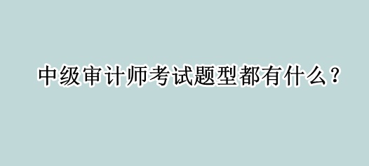 中級審計師考試題型都有什么？