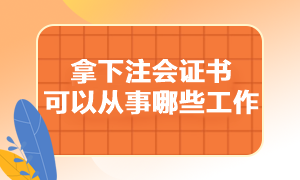 拿下注冊(cè)會(huì)計(jì)師證書可以從事哪些工作呢？