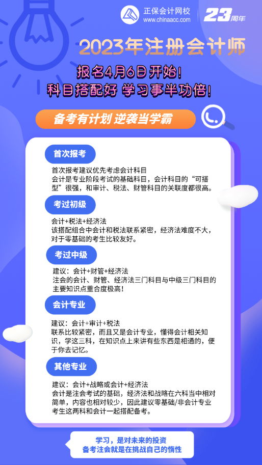 還沒決定報考哪科？注會報名4月6日開始 科目搭配攻略！速看>