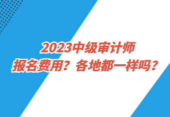 2023中級(jí)審計(jì)師報(bào)名費(fèi)用？各地都一樣嗎？