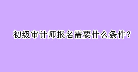 初級審計師報名需要什么條件？