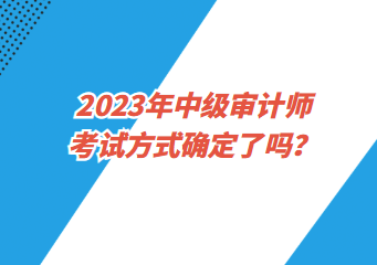 2023年中級審計師考試方式確定了嗎？