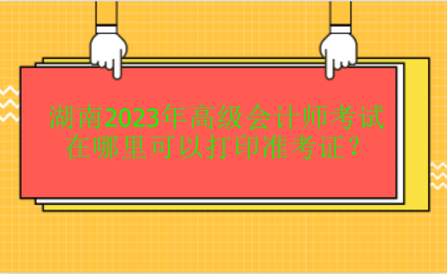 湖南2023年高會考試在哪里打印準考證？