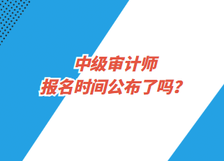 中級(jí)審計(jì)師報(bào)名時(shí)間公布了嗎？