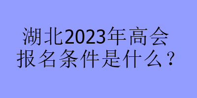 湖北2023年高會(huì)報(bào)名條件是什么？