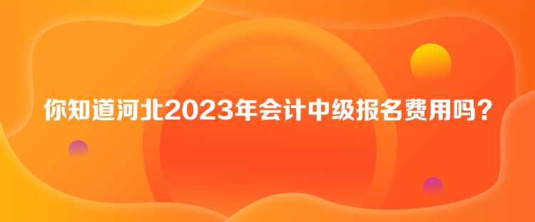 你知道河北2023年會(huì)計(jì)中級(jí)報(bào)名費(fèi)用嗎？